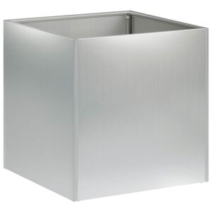 vidaXL Vaso de Jardim Prateado 20 x 20 x 20 cm A&ccedil;o Galvanizado