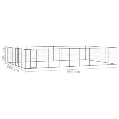 vidaXL Canil de exterior 65,34 m² aço