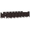 vidaXL Conjunto de Jantar para Jardim com Almofadas 17 unid. Castanho