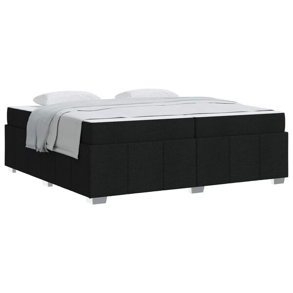 vidaXL Estrutura da Cama com colch&atilde;o Preto 200 x 200 cm tecido