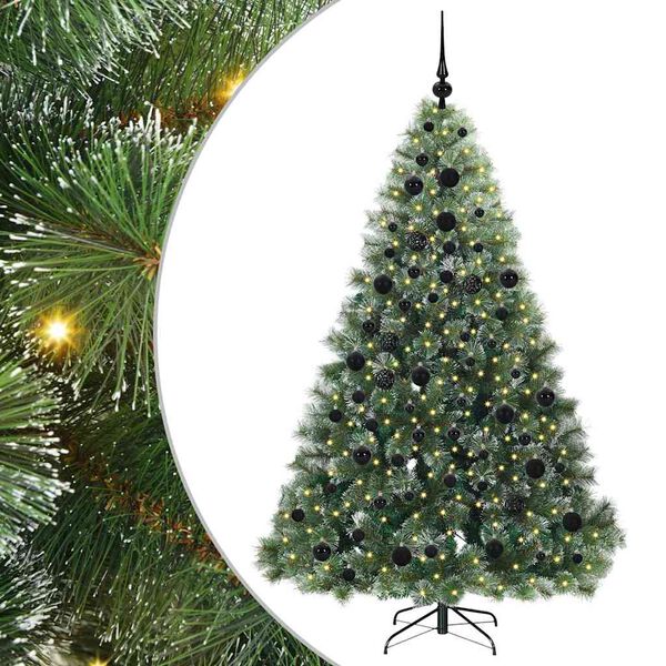 vidaXL &Aacute;rvore de Natal Artificial com 300 LEDs Verde 180 cm PE e PVC