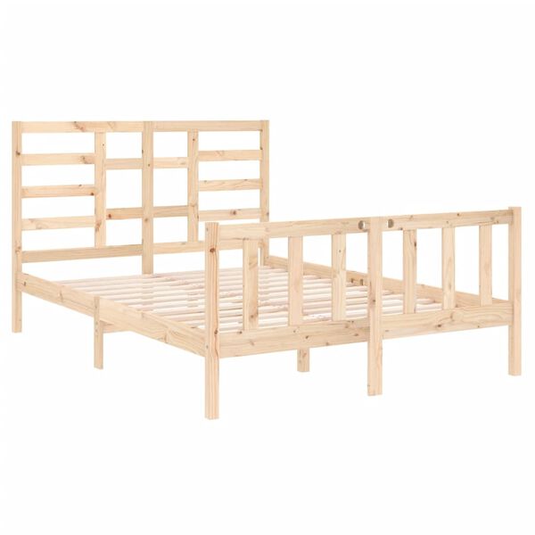 vidaXL Estrutura de cama pequena casal 120x190 cm pinho maci&ccedil;o