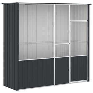 vidaXL Gaiola p/ p&aacute;ssaros 215x78x200 cm a&ccedil;o galvanizado antracite