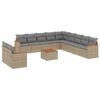 vidaXL 12 pcs conjunto de sof&aacute;s p/ jardim com almofad&otilde;es vime PE bege