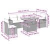 vidaXL 7 pcs conjunto sofás p/ jardim c/ almofadões vime PE cinzento