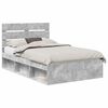 vidaXL Estrutura da Cama com cabeceira Cinza Concreto 135 x 190 cm