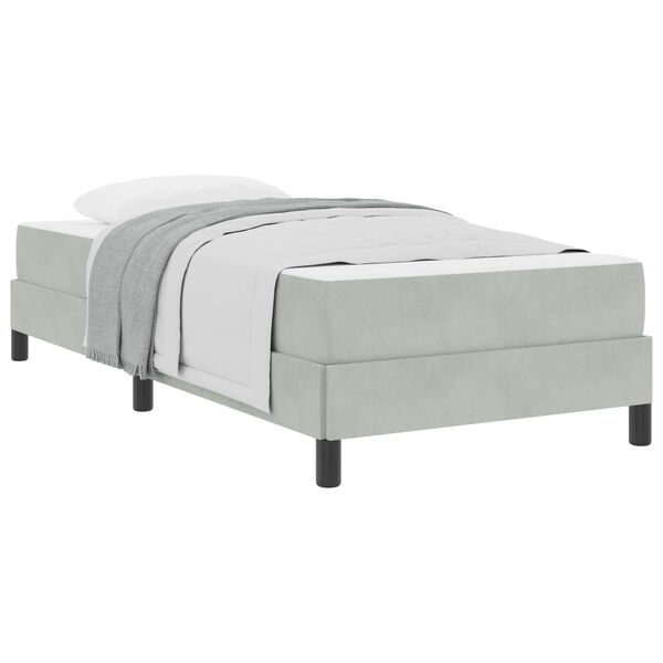 vidaXL Cama Box com colch&atilde;o Cinzento-claro 100 x 200 cm tecido