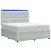 vidaXL Cama Box com LED e Colch&atilde;o Cinzento-claro 140 x 190 cm Veludo