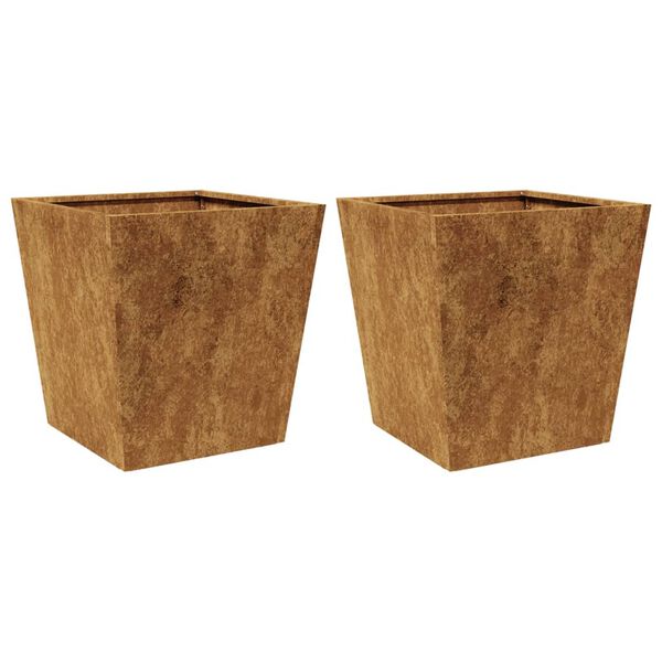 vidaXL Garden Planters 2 pcs 40x40x40 cm a&ccedil;o resistente &agrave;s intemp&eacute;ries