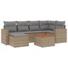 vidaXL 7 pcs conj. sof&aacute;s jardim c/ almofad&otilde;es vime PE bege misturado