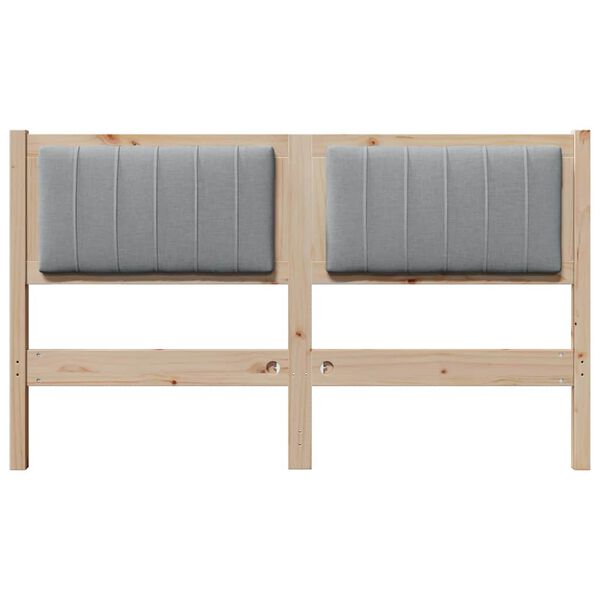 vidaXL Cabeceira estofada Castanho 135 cm Madeira de Pinheiro S&oacute;lida