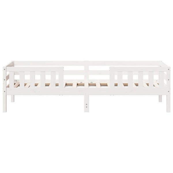 vidaXL Cama sem colchão 90x190 cm madeira de pinho maciça branco