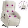 vidaXL Poltrona elevat&oacute;ria de massagens veludo cor creme