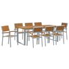 vidaXL Conjunto de Jantar para Jardim 9 unid. Cinzeto