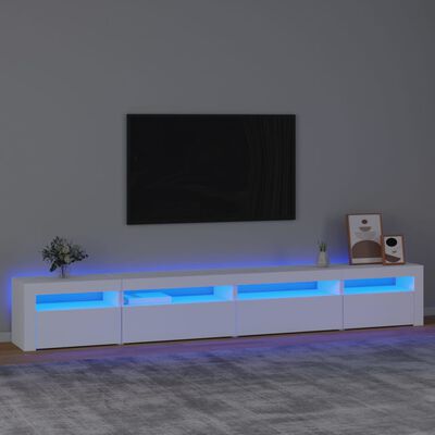 vidaXL Móvel de TV com luzes LED 270x35x40 cm branco