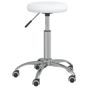 vidaXL Cadeira de escrit&oacute;rio girat&oacute;ria couro artificial branco