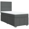 vidaXL Cama com molas/colch&atilde;o 90x190 cm tecido cinza-escuro