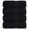 vidaXL Toalhas de rosto FROGN 4 pe&ccedil;as pretas 30x30 cm 360 g/m&sup2;