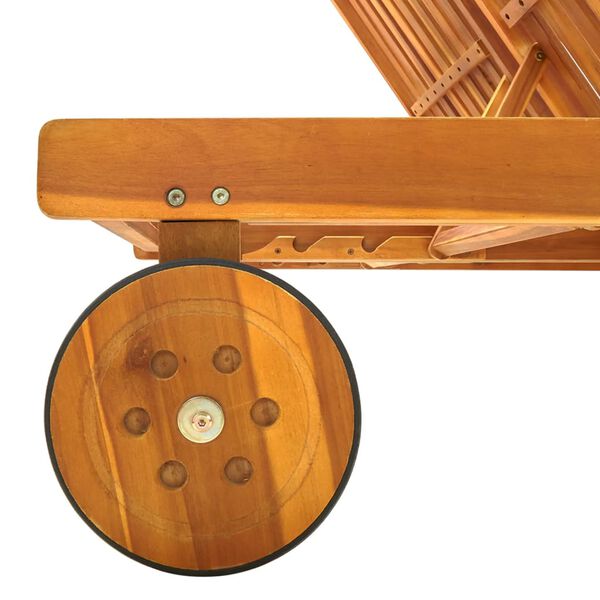 vidaXL Espreguiçadeira de jardim c/ almofadões 2 pessoas acácia maciça