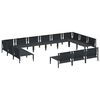 vidaXL Conjunto de Sof&aacute; de Jardim com almofada 13 pcs Preto A&ccedil;o