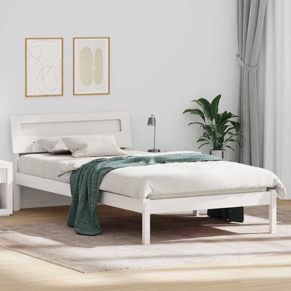 vidaXL Estrutura da Cama Branco 90 x 190 cm Madeira de Pinheiro S&oacute;lida