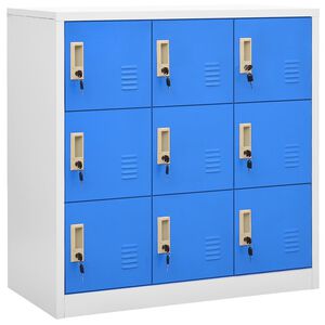 vidaXL Cacifo 90x45x92,5 cm a&ccedil;o cinzento-claro e azul