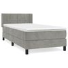 vidaXL Cama com molas/colch&atilde;o 90x190 cm veludo cinza-claro