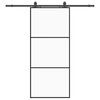 vidaXL Porta deslizante c/ conj. ferragens 90x205cm vidro ESG preto