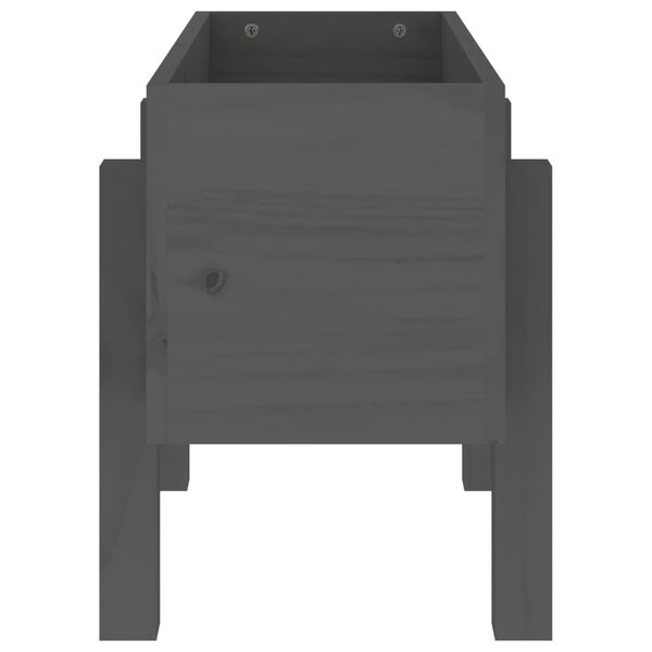 vidaXL Vaso/floreira de jardim 62x30x38 cm pinho maci&ccedil;o cinzento