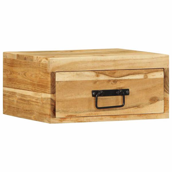 vidaXL Mesas de cabeceira de parede 2 pcs madeira ac&aacute;cia maci&ccedil;a