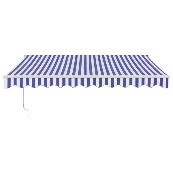 vidaXL Toldo retr&aacute;til autom&aacute;tico 3x2,5 m azul e branco