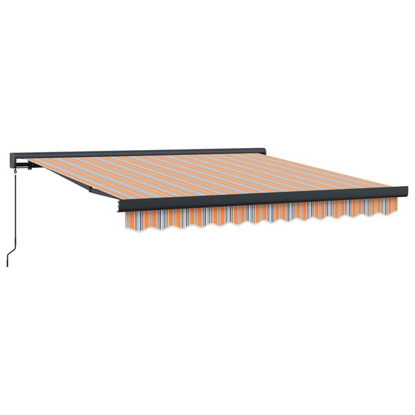 vidaXL Toldo Retr&aacute;til Multicolor 350 x 250 cm Tecido e Metal