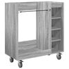 vidaXL Arm&aacute;rio de Golfe com roda Liso Cinza Sonoma 90 x 45 x 98 cm