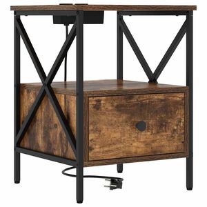 vidaXL Arm&aacute;rio de Cabeceira Carvalho Defumado 41,5 x 40,5 x 55 cm