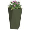 vidaXL Floreira 2 pcs Verde Oliva 40 x 40 x 75 cm A&ccedil;o