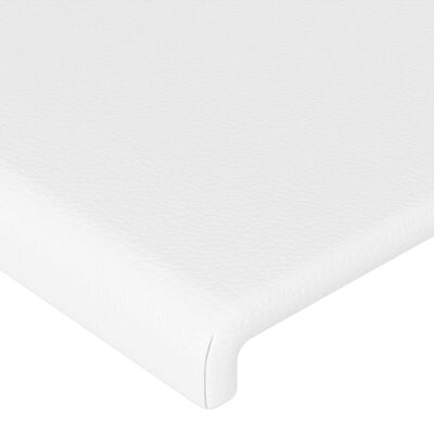 vidaXL Cabeceira de cama c/ LED couro artificial 147x16x78/88cm branco