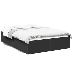 vidaXL Estrutura de cama 120x190 cm derivados de madeira preto