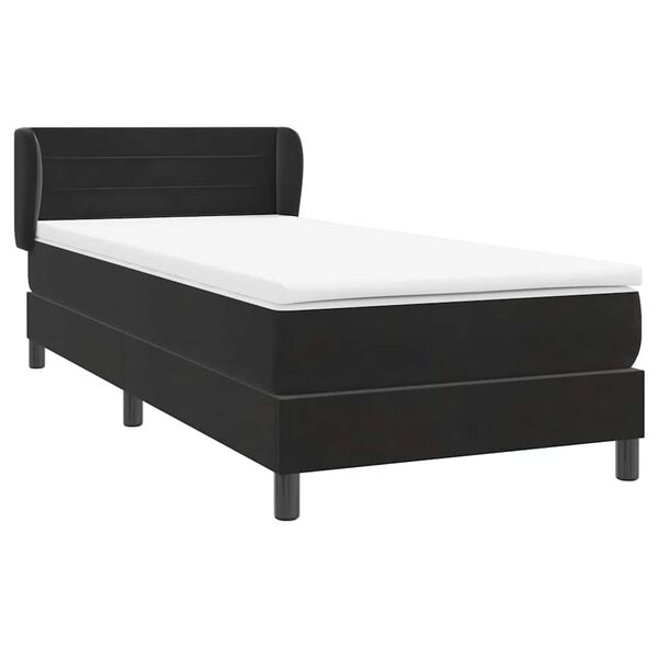 vidaXL Cama box spring com colch&atilde;o 90x210 cm veludo preto