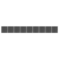 vidaXL Conjunto de painel de vedação WPC 1564x186 cm preto