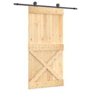 vidaXL Porta Deslizante 100 x 210 cm Natural e Preto