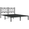 vidaXL Estrutura de cama com cabeceira 140x190 cm metal preto