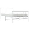 vidaXL Estrutura de cama com cabeceira e p&eacute;s 90x200 cm metal branco