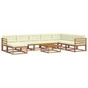 vidaXL Conjunto de Sof&aacute;s para Exterior 9 pcs Natural e Creme
