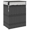 vidaXL Cesto para roupa suja com tampa 46x33x60 cm vime PE cinzento