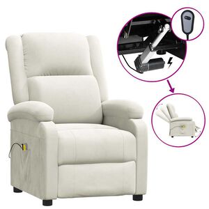 vidaXL Poltrona de massagens el&eacute;trica veludo creme