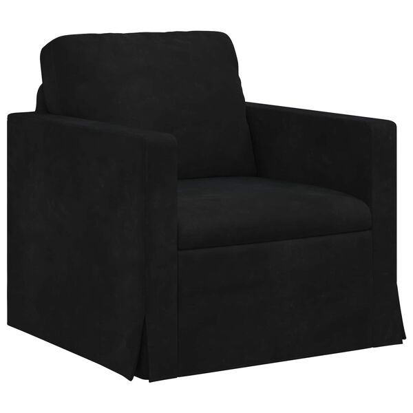 vidaXL Sof&aacute; 2 pcs Preto 158 x 78 x 80 cm Veludo
