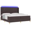 vidaXL Cama Box com colch&atilde;o Castanho 200 x 200 cm tecido