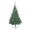 vidaXL &Aacute;rvore de Natal Artificial Pr&eacute;-iluminada Verde 180 cm PVC
