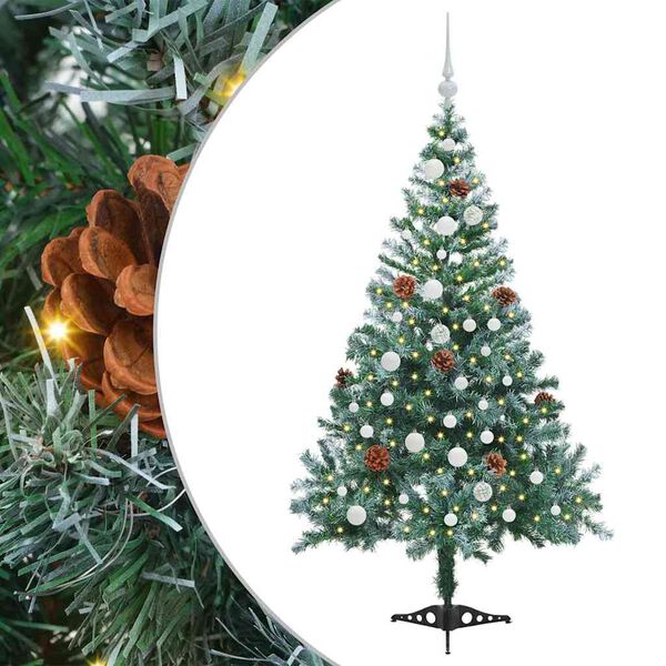 vidaXL &Aacute;rvore de Natal Artificial com 150 LEDs Verde 150 cm PVC e A&ccedil;o