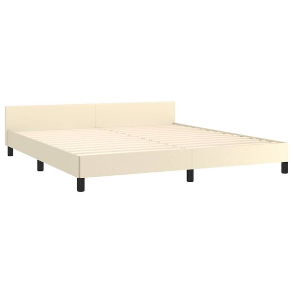 vidaXL Estrutura cama c/ cabeceira sem colchão 160x200 cm creme